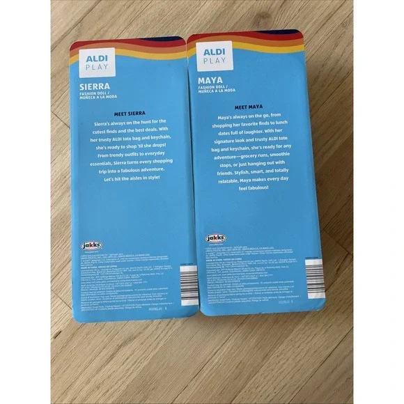 Aldi Play Sierra and Maya Fashion Doll Set Jakks Pacific Grocery Tote New 2 Pack - Picture 2 of 2